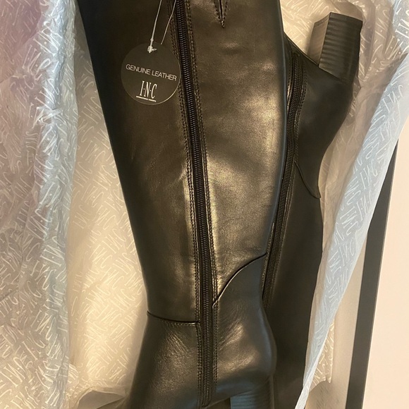 INC ALL LEATHER black knee boots. New in box - Picture 5 of 7